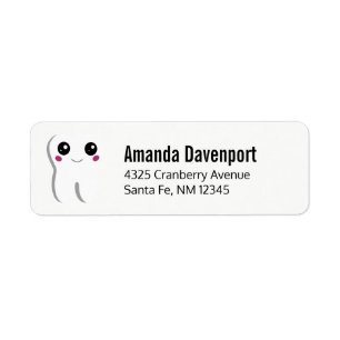 Happy Dental Tooth Smiling Cute Drawing Address