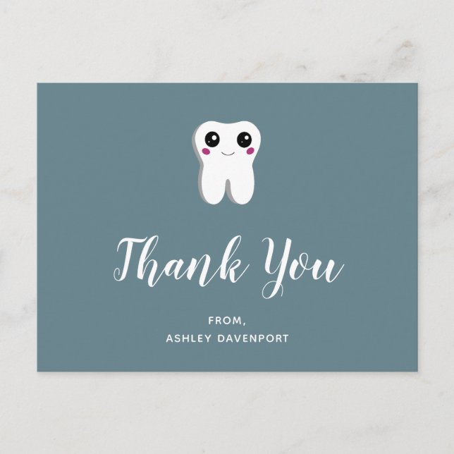 Happy Dental Tooth Smiling Cute Postcard (Front)