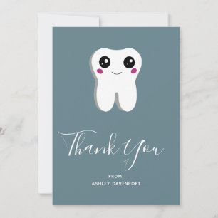 Happy Dental Tooth Smiling Cute Thank You Card