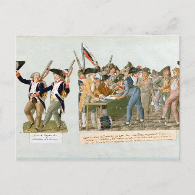 Happy Departure of the Army Volunteers Postcard (Front)