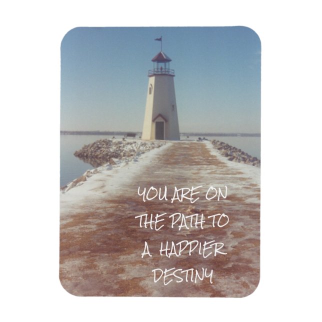 Happy Destiny Inpirational Lighthouse Photography Magnet (Vertical)