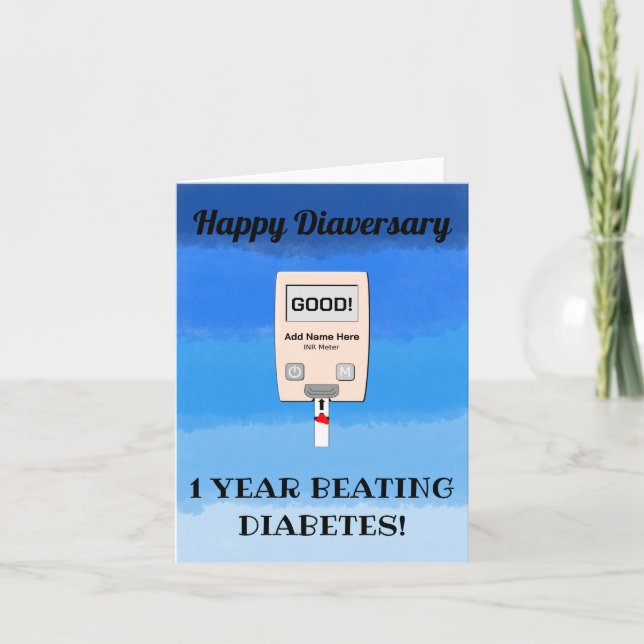 Happy Diaversary Beating Diabetes Card (Front)