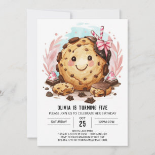 Happy Digital Elegant Cookies Birthday Invitation