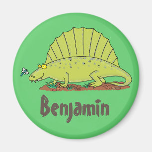 Happy dimetrodon dinosaur cartoon magnet