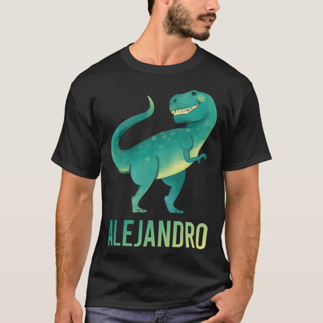 Happy Dinosaur - Alejandro Name T-Shirt (Front)