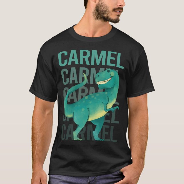 Happy Dinosaur Carmel T-Shirt (Front)