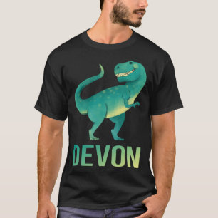 Happy Dinosaur - Devon Name T-Shirt