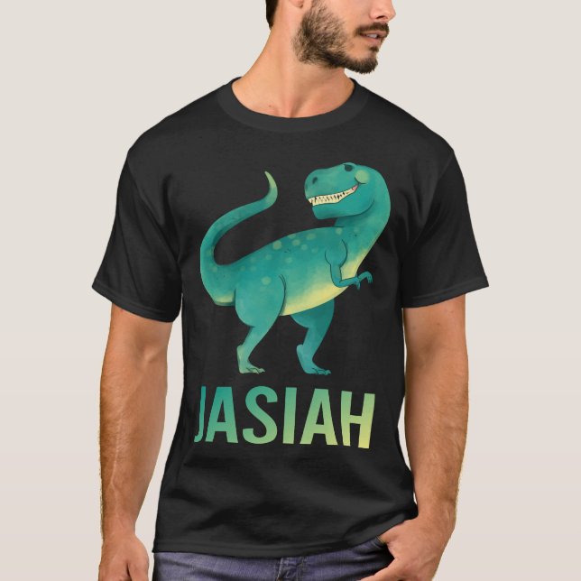 Happy Dinosaur - Jasiah Name T-Shirt (Front)