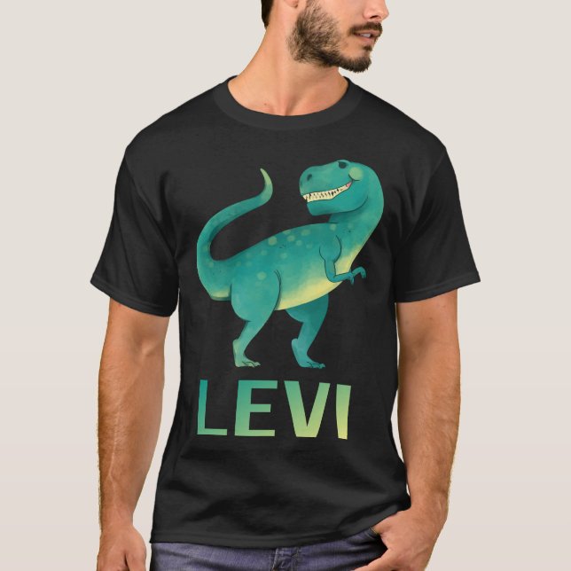 Happy Dinosaur - Levi Name T-Shirt (Front)