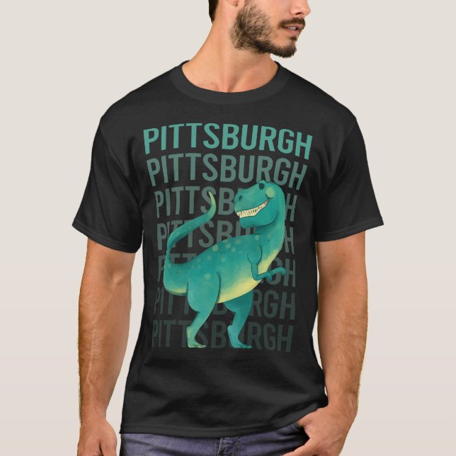 Happy Dinosaur Pittsburg T-Shirt (Front)