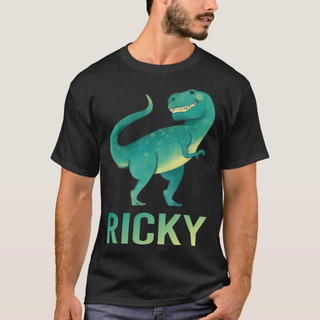 Happy Dinosaur - Ricky Name T-Shirt (Front)