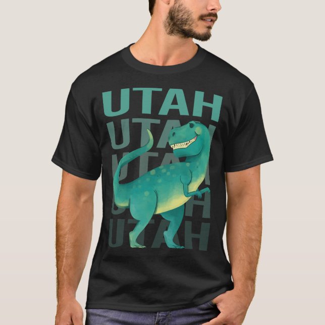 Happy Dinosaur Utah T-Shirt (Front)