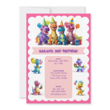 Happy Dinosaurs Birthday Invitation