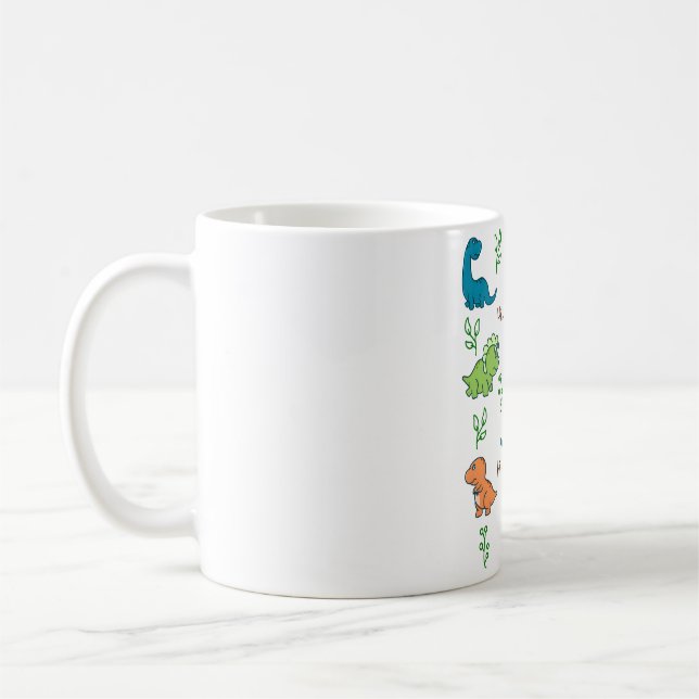 Happy Dinosaurs Pattern  Coffee Mug (Left)