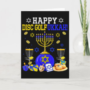 Happy Disc Golkah Disc Golf Player Fan Hanukkah Me Card