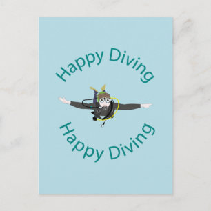 Happy diving postcard