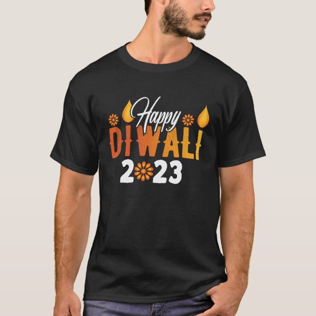 Happy Diwali 2023 Festival Of Lights Indian Hindu  T-Shirt (Front)