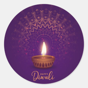 Happy Diwali - Candle lit Classic Round Sticker