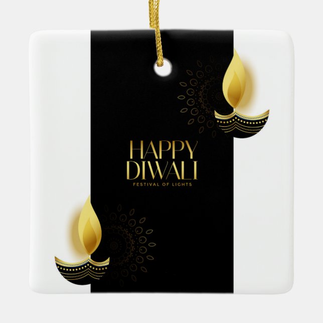 Happy Diwali Ceramic Ornament (Front)