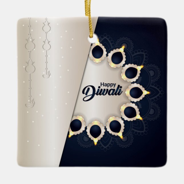 Happy Diwali Ceramic Ornament (Front)