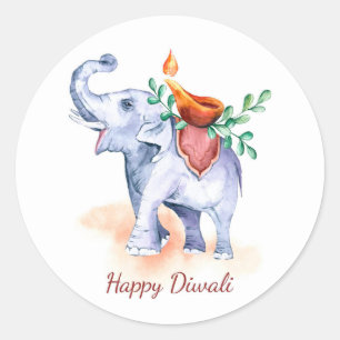 Happy Diwali Classic Round Sticker