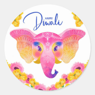 Happy Diwali Classic Round Sticker