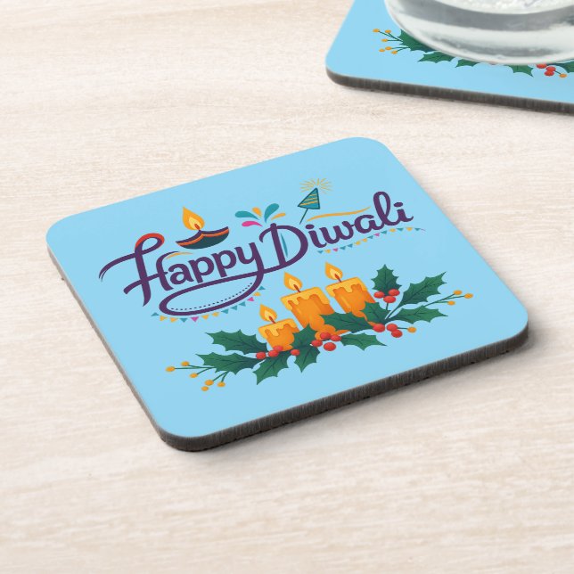Happy Diwali Coaster Set 6 pcs (Left Side)