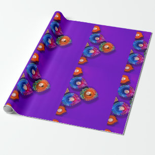 happy Diwali colourful purple and other colours de Wrapping Paper