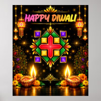 Happy Diwali Colourful Rangoli and Traditional Diy