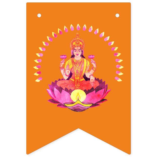 Happy Diwali - Deepalavi Lakshmi Goddess 1 Bunting (First Flag)