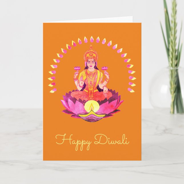 Happy Diwali - Deepalavi Lakshmi Goddess 1 Card (Front)