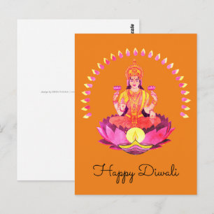 Happy Diwali - Deepalavi Lakshmi Goddess 1 Postcard