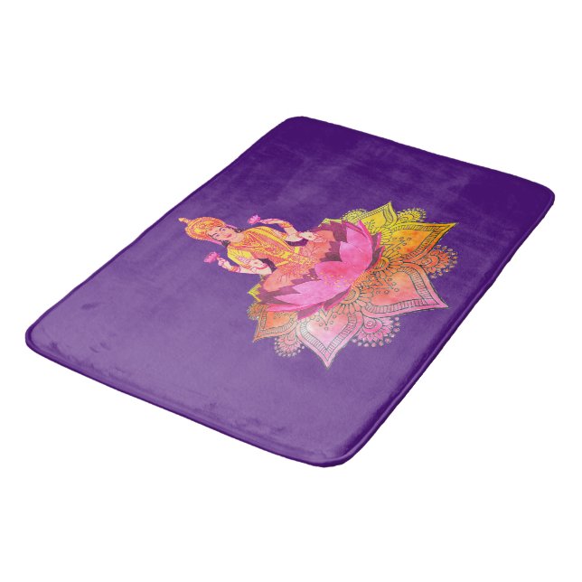 Happy Diwali - Deepalavi Lakshmi Goddess 4 Bath Mat (Angled)