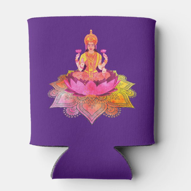 Happy Diwali - Deepalavi Lakshmi Goddess 4 Can Cooler (Back)