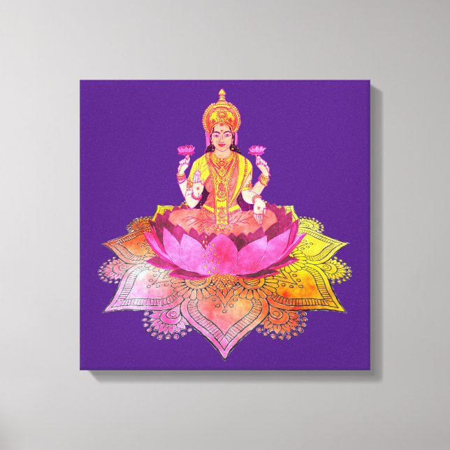 Happy Diwali - Deepalavi Lakshmi Goddess 4 Canvas Print (Front)