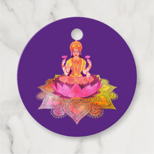 Happy Diwali - Deepalavi Lakshmi Goddess 4 Favour Tags
