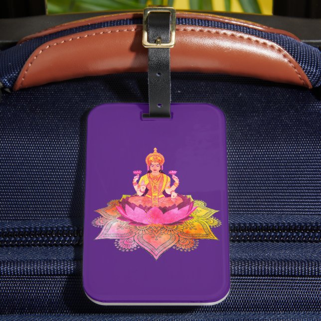 Happy Diwali - Deepalavi Lakshmi Goddess 4 Luggage Tag (Front Insitu 2)