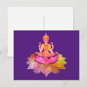 Happy Diwali - Deepalavi Lakshmi Goddess 4 Postcard