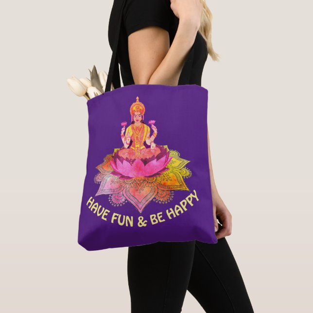 Happy Diwali - Deepalavi Lakshmi Goddess 4 Tote Bag (Close Up)