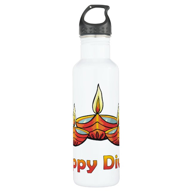 Happy Diwali Deepas 710 Ml Water Bottle (Front)