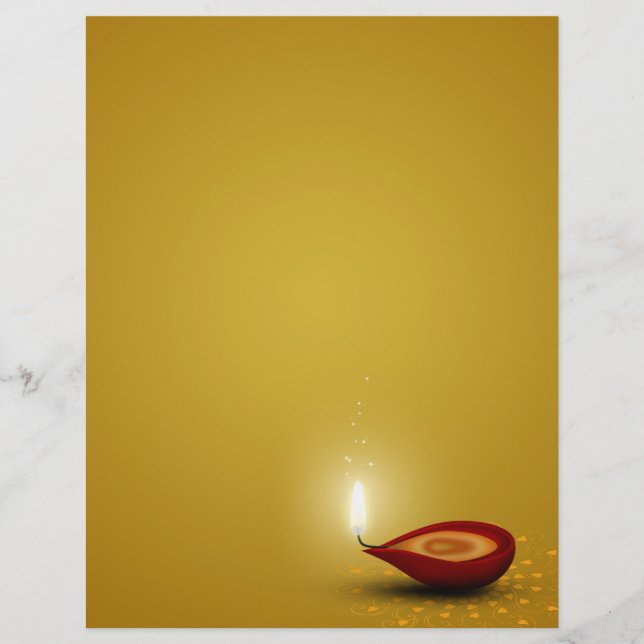 Happy Diwali Diya - Letterhead Stationery (Front)