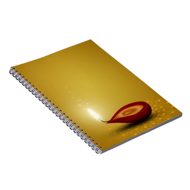 Happy Diwali Diya - Notebook (Right Side)