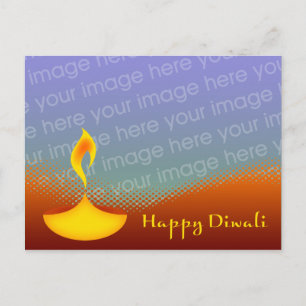 happy diwali diya photo card