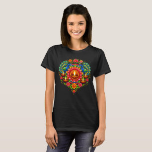 🎆❤️ Happy Diwali — Diya & Rangoli Festival T-Shirt