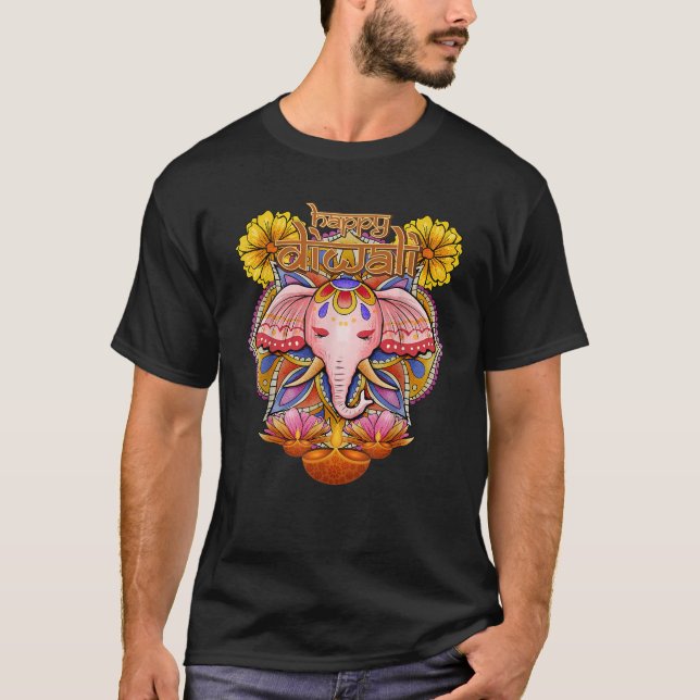 Happy Diwali Festival of Light Lord Ganesha for De T-Shirt (Front)