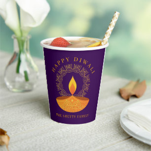 Happy Diwali Festival of Lights Celebration Paper Cups