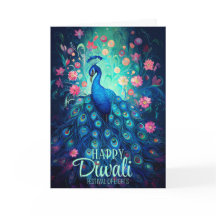 Happy Diwali Festival of Lights Peacock