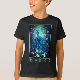 Happy Diwali Festival of Lights Peacock T-Shirt