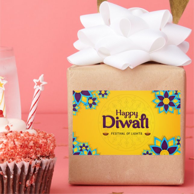 Happy Diwali - Festival of Lights Rectangular Sticker (Party)
