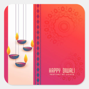 Happy Diwali - Festival of Lights Square Sticker